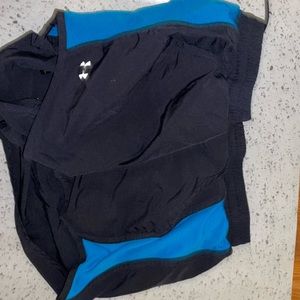 Under Armour blue and black medium athletic shorts